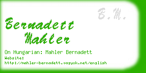 bernadett mahler business card